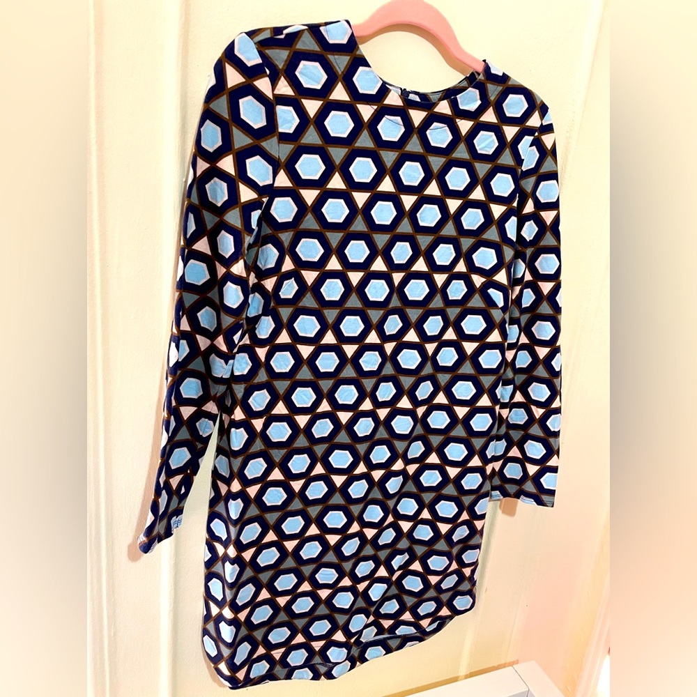 H&M cotton knit dress with abstract print, size S